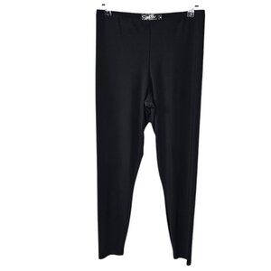 Sympli Canada Womens Slinky Pull On Pants, Fitted Leggings, Black, Size 6